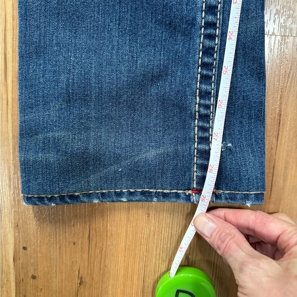 True Religion Low Rise Bootcut Jean w flaps W28 blue - Picture 10 of 12